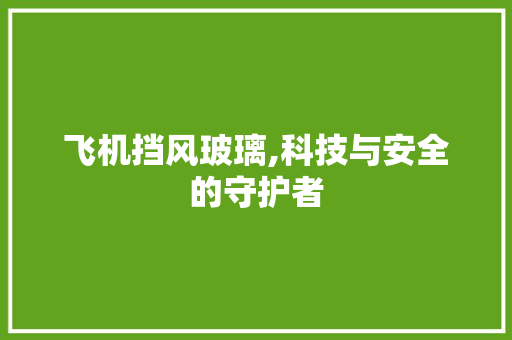 飞机挡风玻璃,科技与安全的守护者