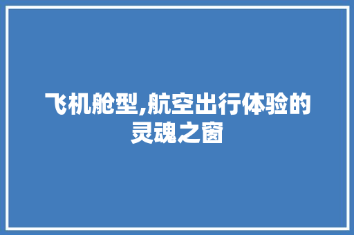 飞机舱型,航空出行体验的灵魂之窗