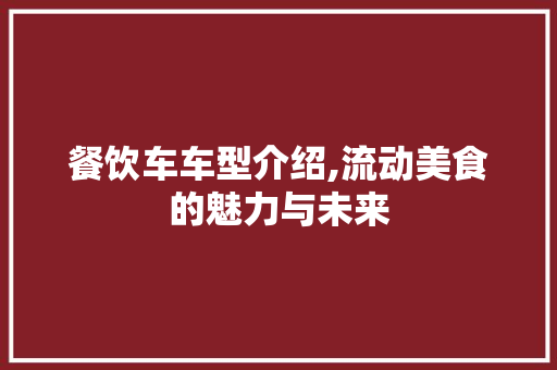 餐饮车车型介绍,流动美食的魅力与未来
