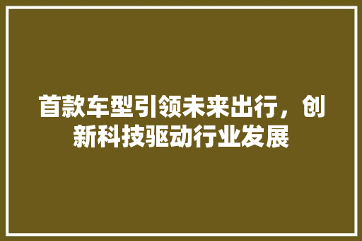 首款车型引领未来出行，创新科技驱动行业发展