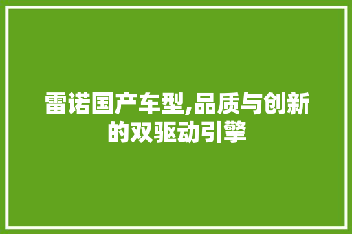 雷诺国产车型,品质与创新的双驱动引擎