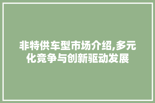 非特供车型市场介绍,多元化竞争与创新驱动发展
