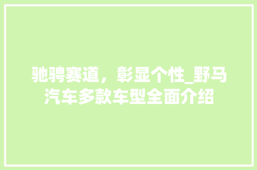 驰骋赛道，彰显个性_野马汽车多款车型全面介绍