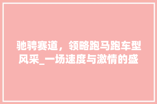 驰骋赛道，领略跑马跑车型风采_一场速度与激情的盛宴