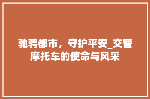 驰骋都市，守护平安_交警摩托车的使命与风采
