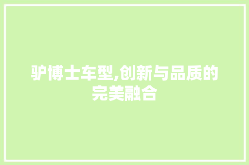 驴博士车型,创新与品质的完美融合