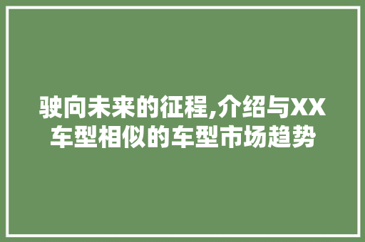 驶向未来的征程,介绍与XX车型相似的车型市场趋势