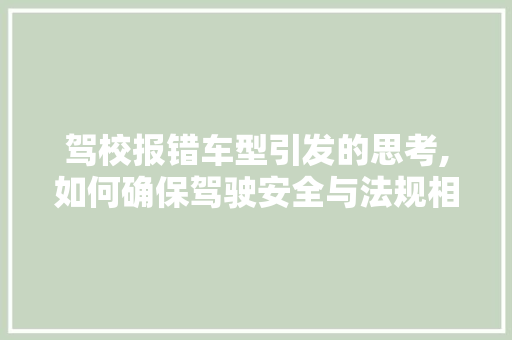 驾校报错车型引发的思考,如何确保驾驶安全与法规相符
