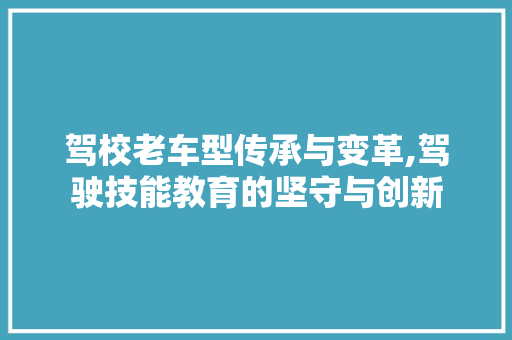 驾校老车型传承与变革,驾驶技能教育的坚守与创新