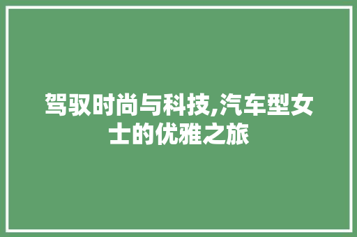 驾驭时尚与科技,汽车型女士的优雅之旅 汽车配件
