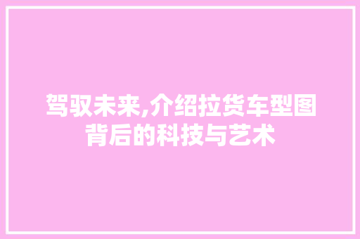 驾驭未来,介绍拉货车型图背后的科技与艺术