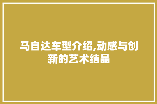 马自达车型介绍,动感与创新的艺术结晶