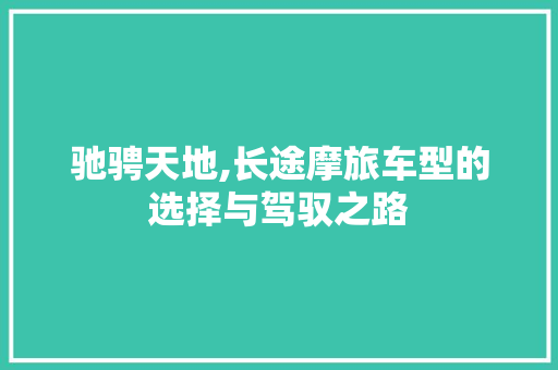 驰骋天地,长途摩旅车型的选择与驾驭之路