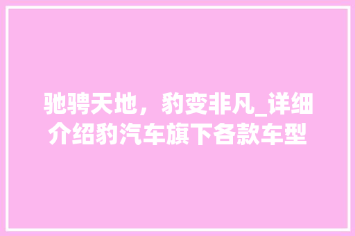 驰骋天地，豹变非凡_详细介绍豹汽车旗下各款车型