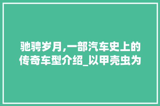 驰骋岁月,一部汽车史上的传奇车型介绍_以甲壳虫为例 底盘配件