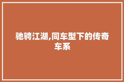 驰骋江湖,同车型下的传奇车系
