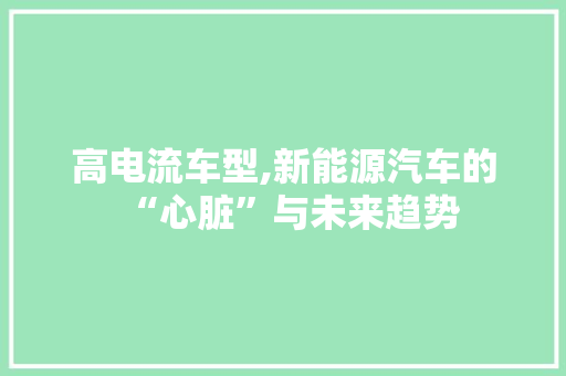 高电流车型,新能源汽车的“心脏”与未来趋势