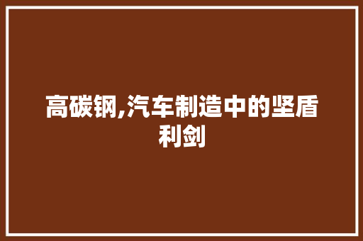 高碳钢,汽车制造中的坚盾利剑