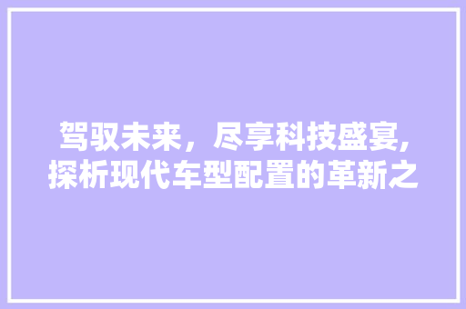 驾驭未来，尽享科技盛宴,探析现代车型配置的革新之路