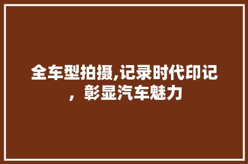 全车型拍摄,记录时代印记，彰显汽车魅力