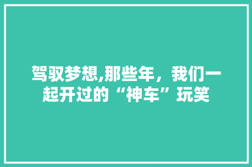 驾驭梦想,那些年，我们一起开过的“神车”玩笑