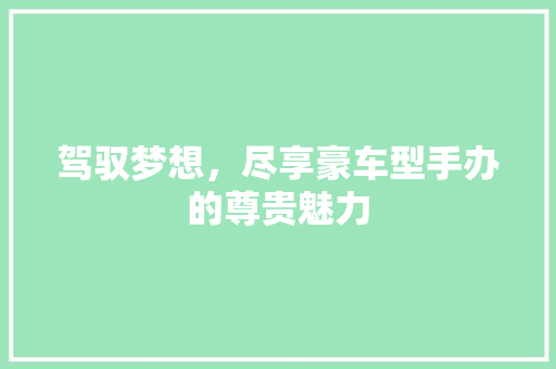 驾驭梦想，尽享豪车型手办的尊贵魅力