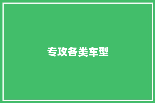 专攻各类车型