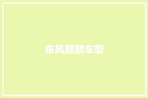 东风麒麟车型