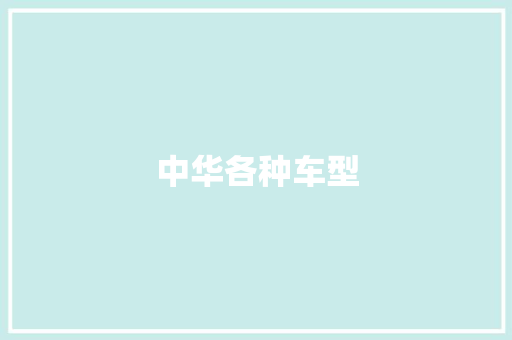 中华各种车型