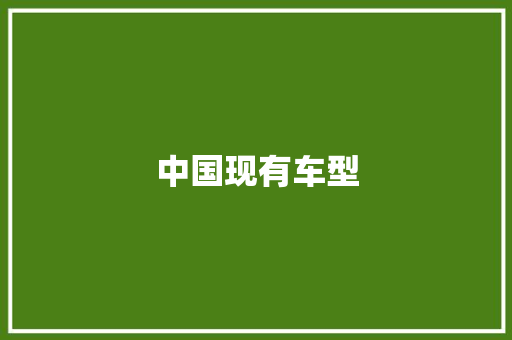 中国现有车型
