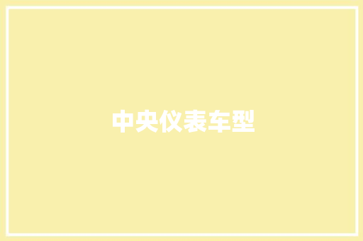 中央仪表车型
