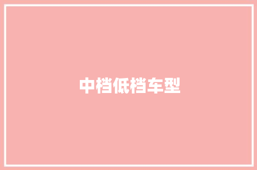 中档低档车型