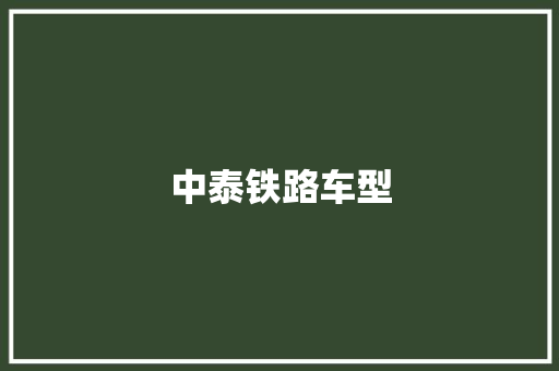 中泰铁路车型