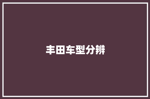 丰田车型分辨