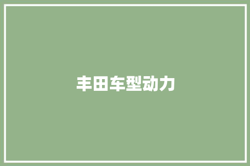 丰田车型动力
