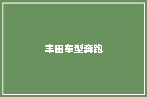 丰田车型奔跑