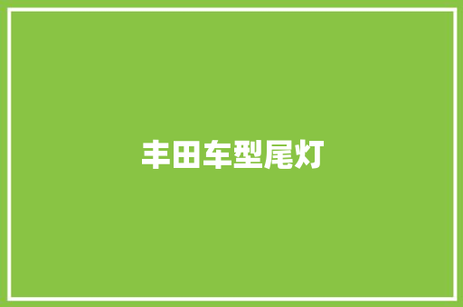 丰田车型尾灯