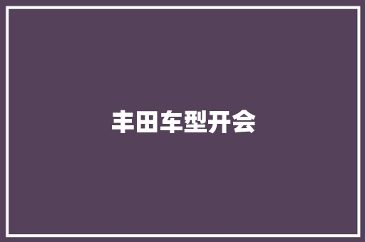 丰田车型开会