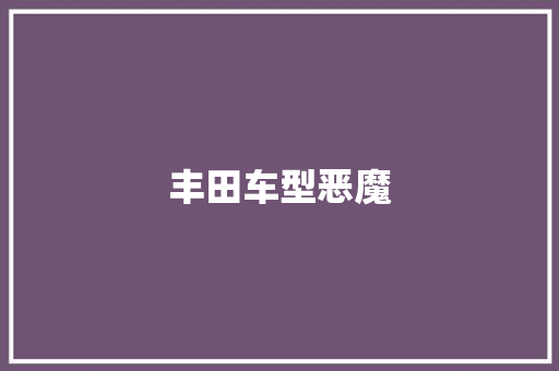 丰田车型恶魔