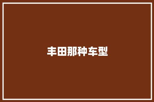 丰田那种车型