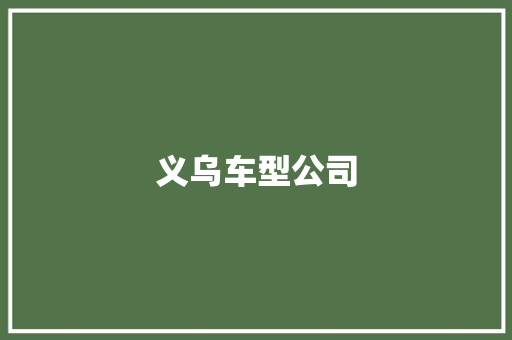 义乌车型公司