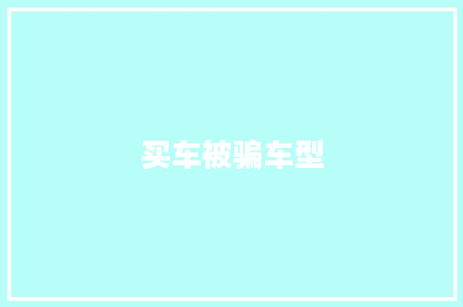 买车被骗车型