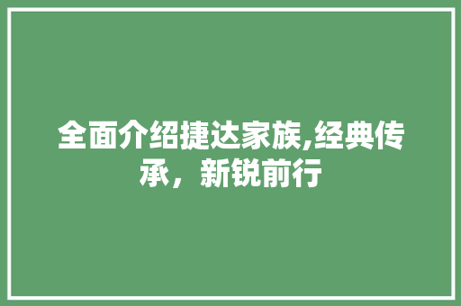 全面介绍捷达家族,经典传承，新锐前行