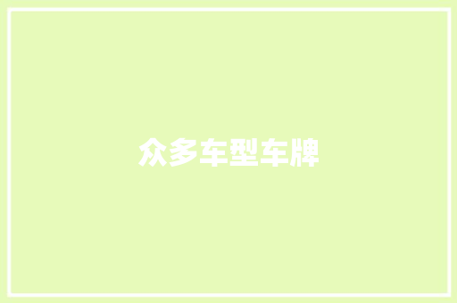 众多车型车牌