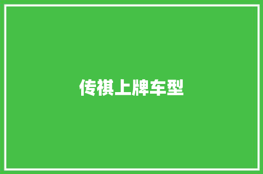 传祺上牌车型