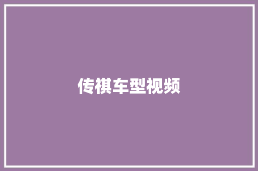 传祺车型视频