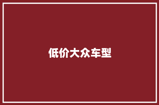低价大众车型