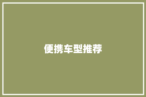 便携车型推荐