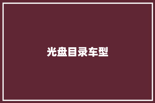 光盘目录车型