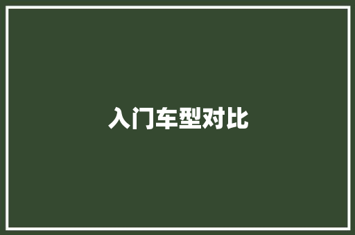 入门车型对比